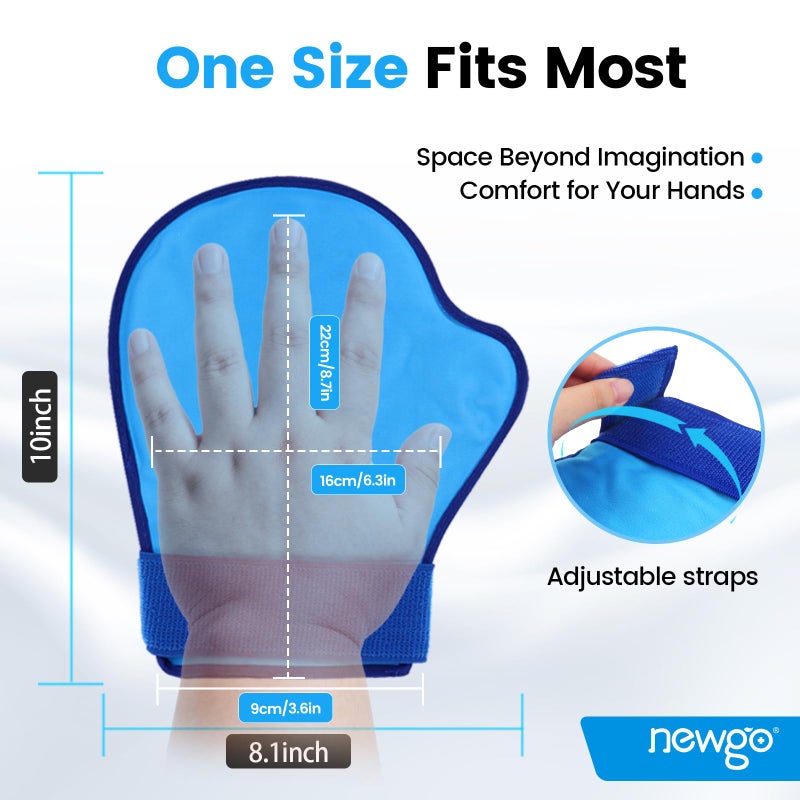 NEWGO Hand Ice Pack Gloves for Pain Relief, FSA Eligible 2 Pack Cold Gloves for Chemotherapy Neuropathy, Ice Glove for Hands Finger Injuries, Arthritis, Working Hands (Internal Length 8.7 Inches) - Image 4